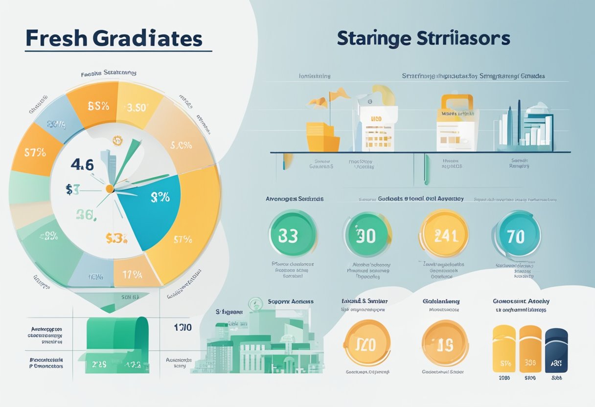 A graph showing the average starting salaries for fresh graduates in Singapore across different industries and fields of study