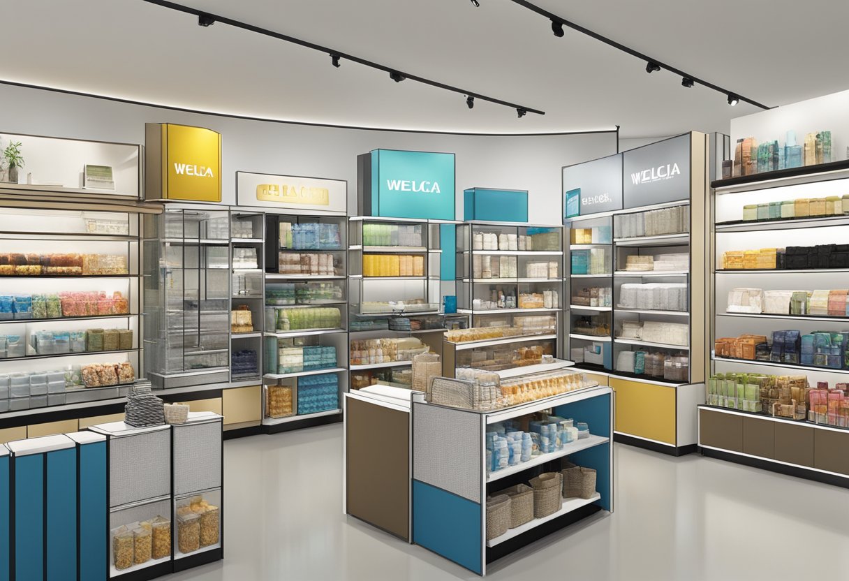 A display of various products and brands at Welcia Singapore