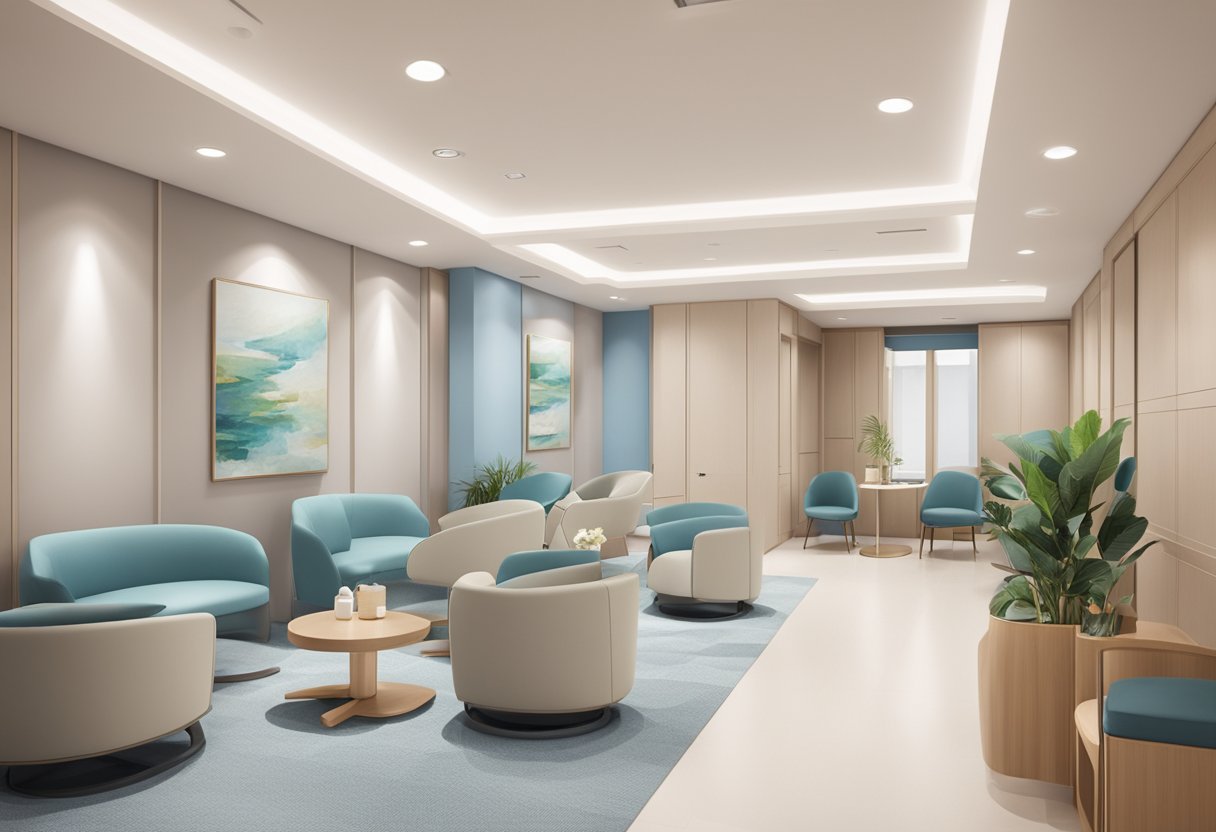 A modern skin clinic in Singapore with state-of-the-art equipment and comfortable waiting area. Bright and clean with professional staff
