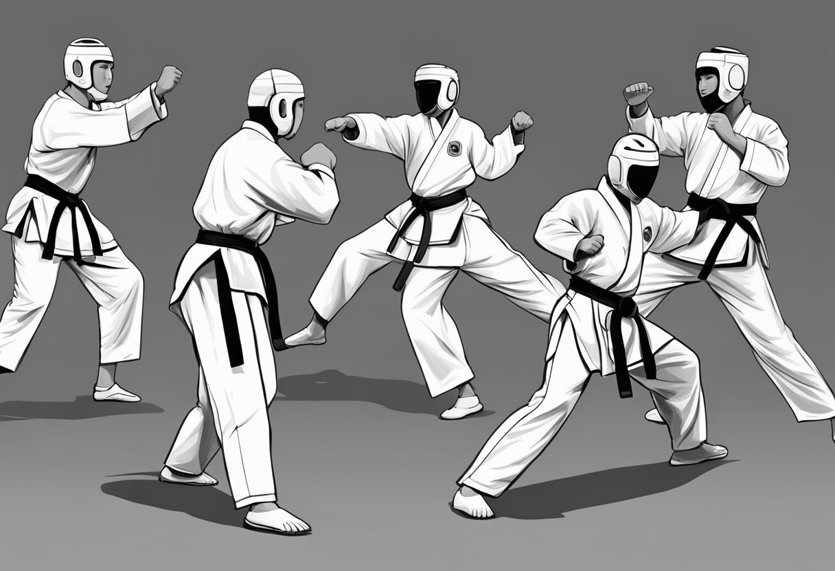 Members of the Singapore Taekwondo Federation engage in various activities and programs, such as sparring, forms, and self-defense training