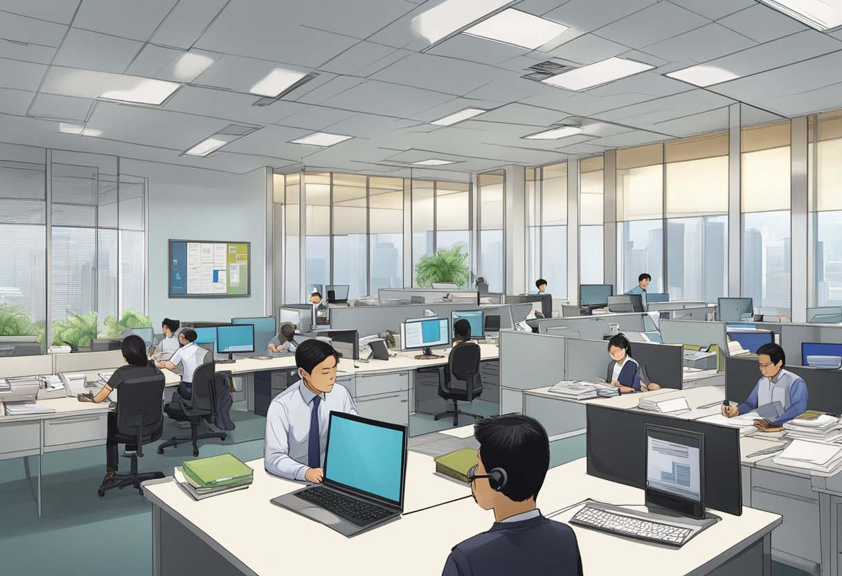 The office of Public Guardian Singapore buzzes with activity, as staff members diligently work on legal documents and provide support to those under their care