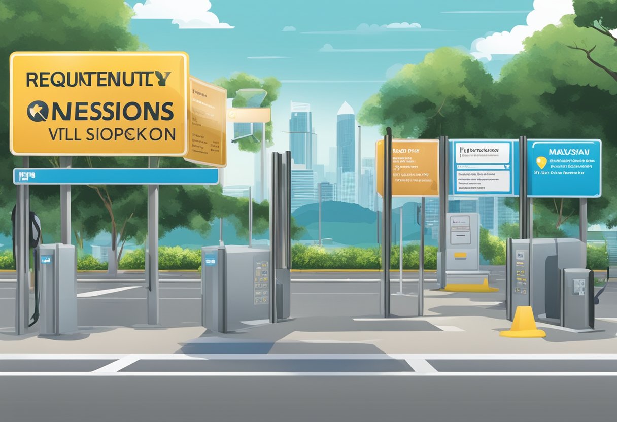 A signboard with "Frequently Asked Questions" in front of a VTL checkpoint between Singapore and Malaysia
