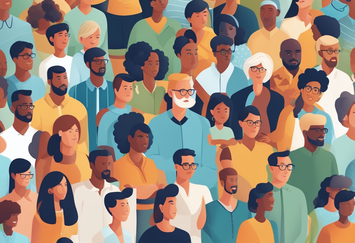 A diverse group of people from different backgrounds engaging in various community programs and responses