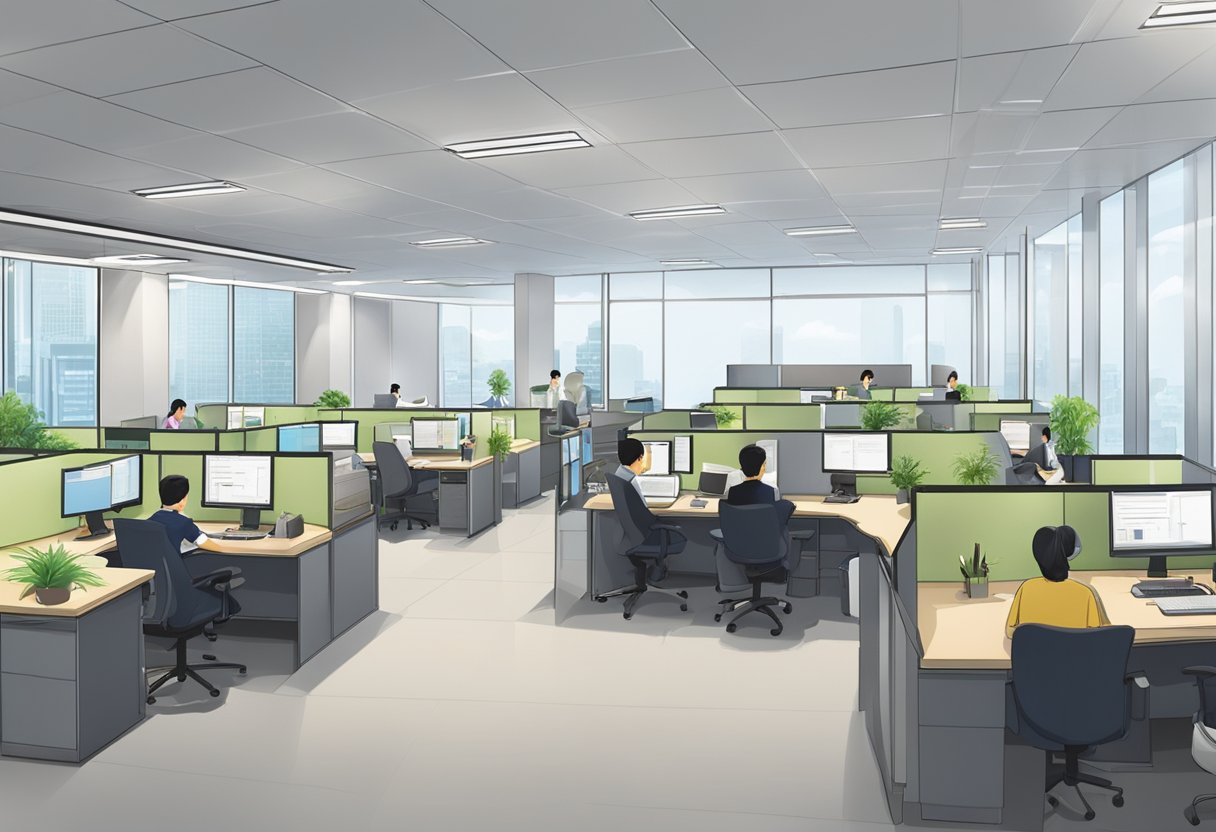 The office of the public guardian in Singapore is a busy place, with people coming in and out, asking questions and seeking assistance. The space is organized and professional, with clear signage and helpful staff ready to assist