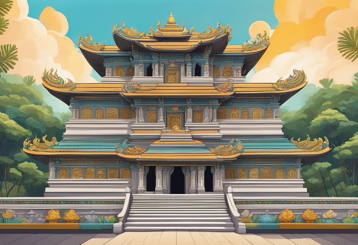 The Shiva temple in Singapore is adorned with intricate carvings and vibrant decorations. Festive banners flutter in the breeze, and the sound of traditional music fills the air