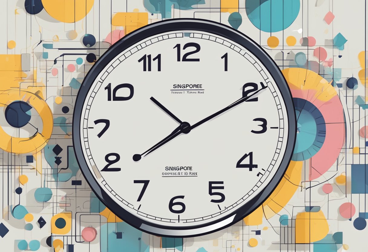 A clock displaying the current time and date in Singapore, with clear and easy-to-read numbers