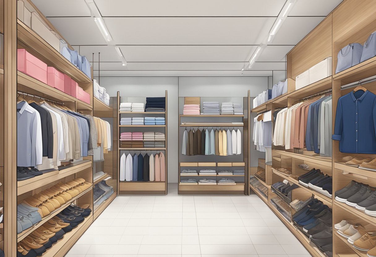The uniqlo singapore location showcases a range of product offerings, including clothing, accessories, and footwear, displayed neatly on shelves and racks