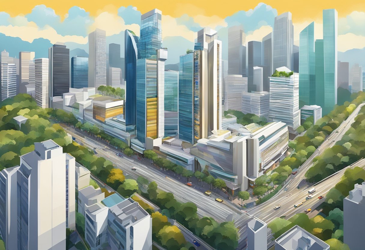 The bustling streets of Orchard Road, with the iconic Hilton Singapore standing tall amidst the vibrant cityscape
