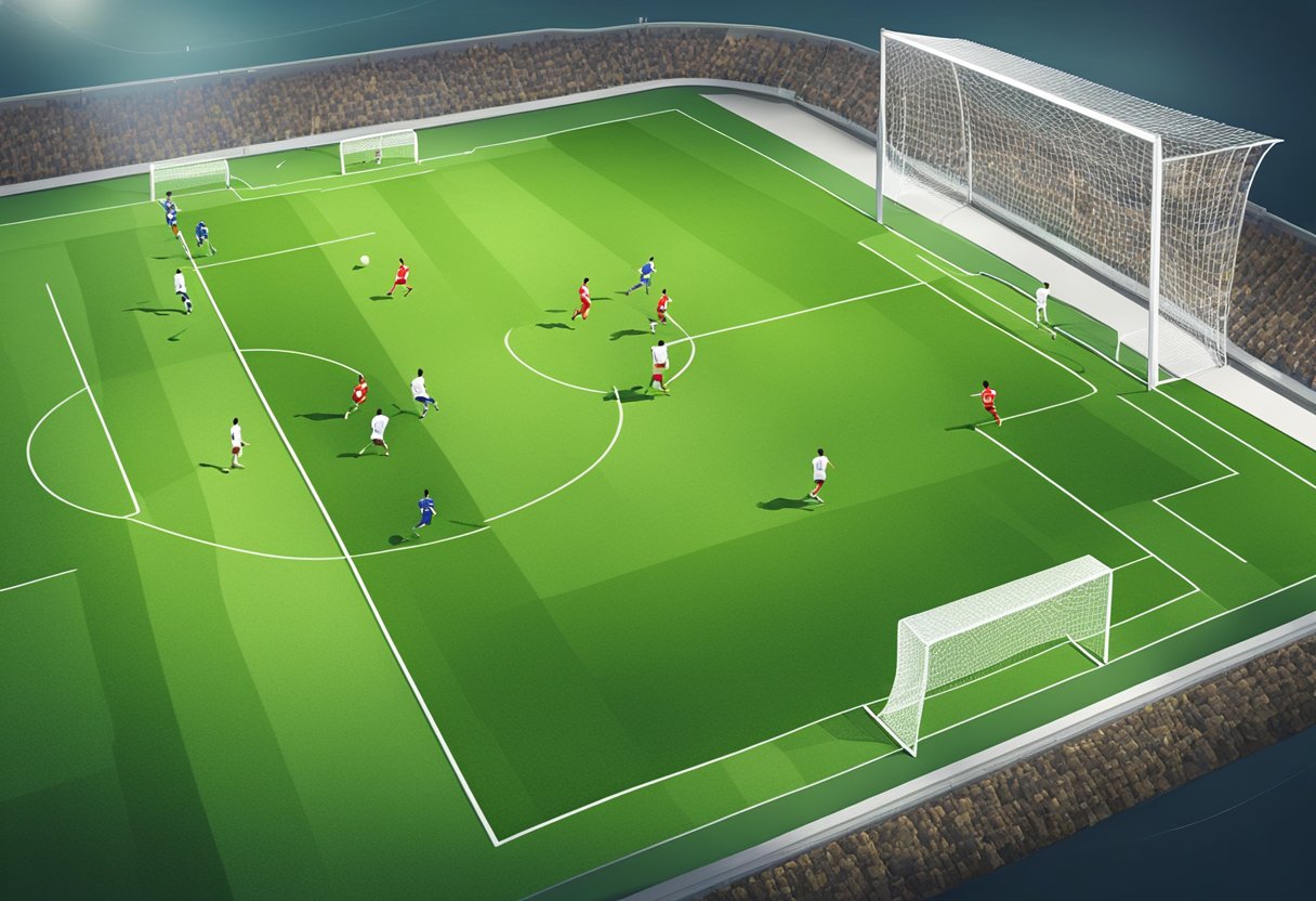 Soccer players compete on a green field in the Singapore Premier League