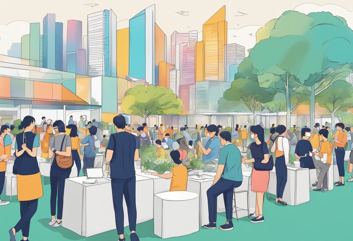 People engaging in activities, following rules at VDS Singapore event