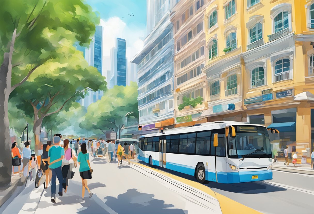 A bustling street in Singapore, 313 Orchard Rd, with modern architecture and vibrant energy
