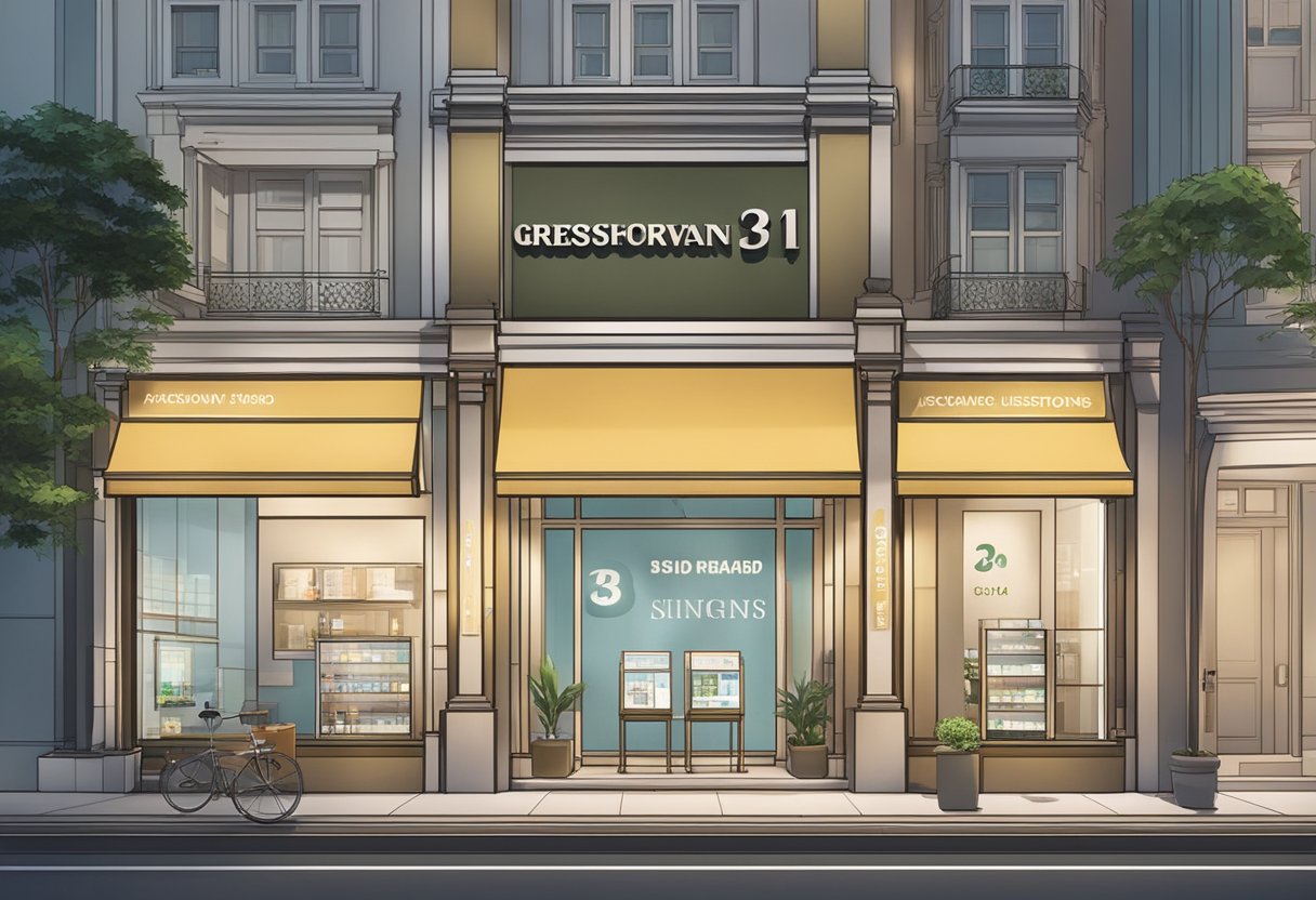 The storefront of Frequently Asked Questions at 313 Orchard Rd, Singapore, with a prominent address sign and modern architectural features