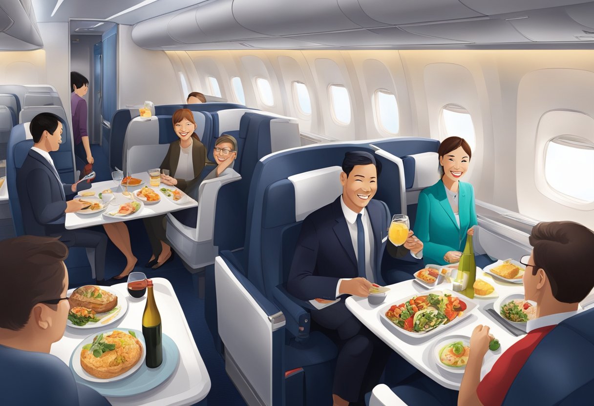 Passengers enjoy gourmet meals, comfortable seating, and personalized service on Air France flights from Singapore