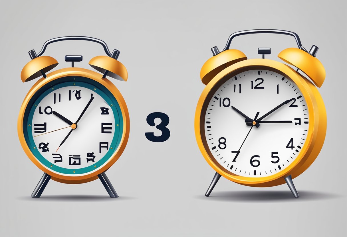 A clock displaying 8:00 AM with "BST" written next to it, and another clock displaying 3:00 PM with "Singapore Time" written next to it