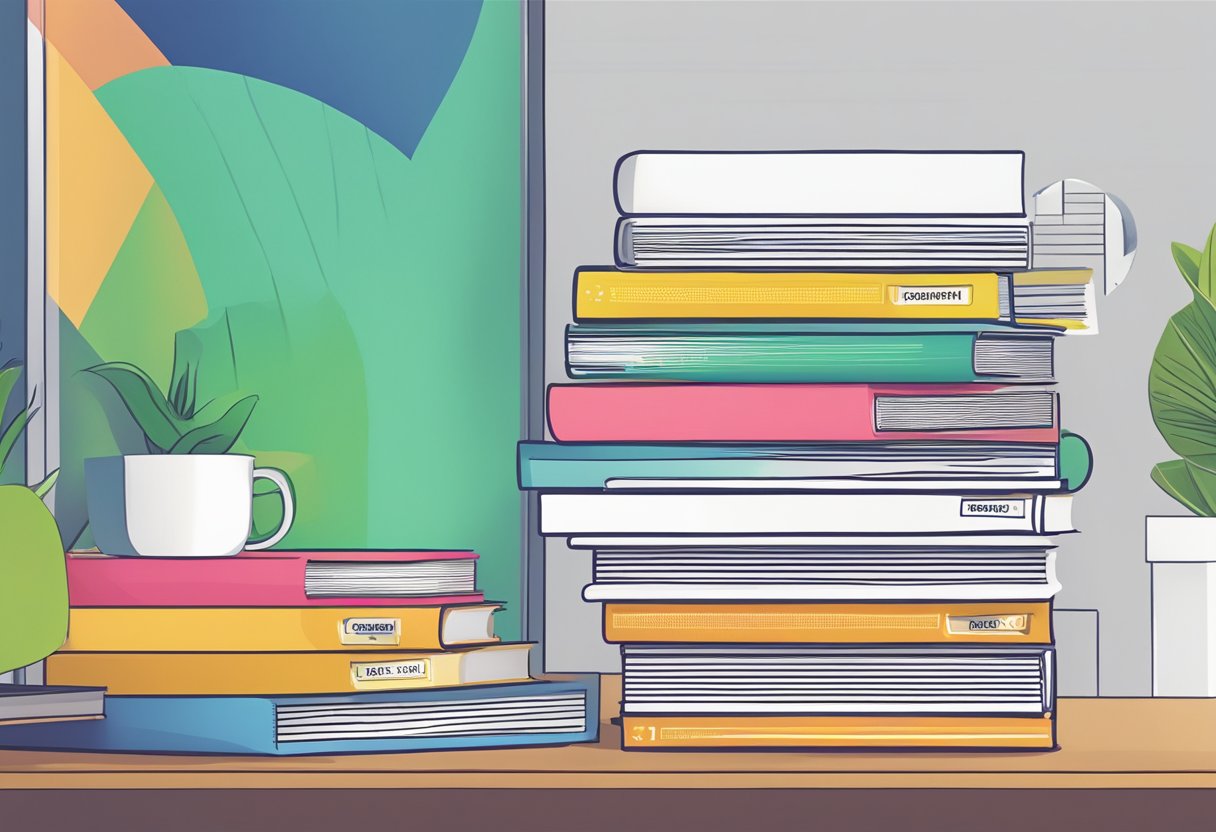 A stack of FAQ pamphlets with the title "Frequently Asked Questions Nex Singapore" on a clean, modern desk