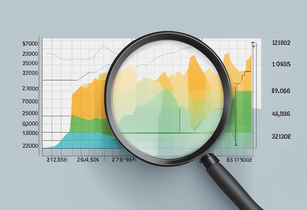 A graph showing rising inflation rates in Singapore, with a scale and a magnifying glass highlighting the impact and measures taken