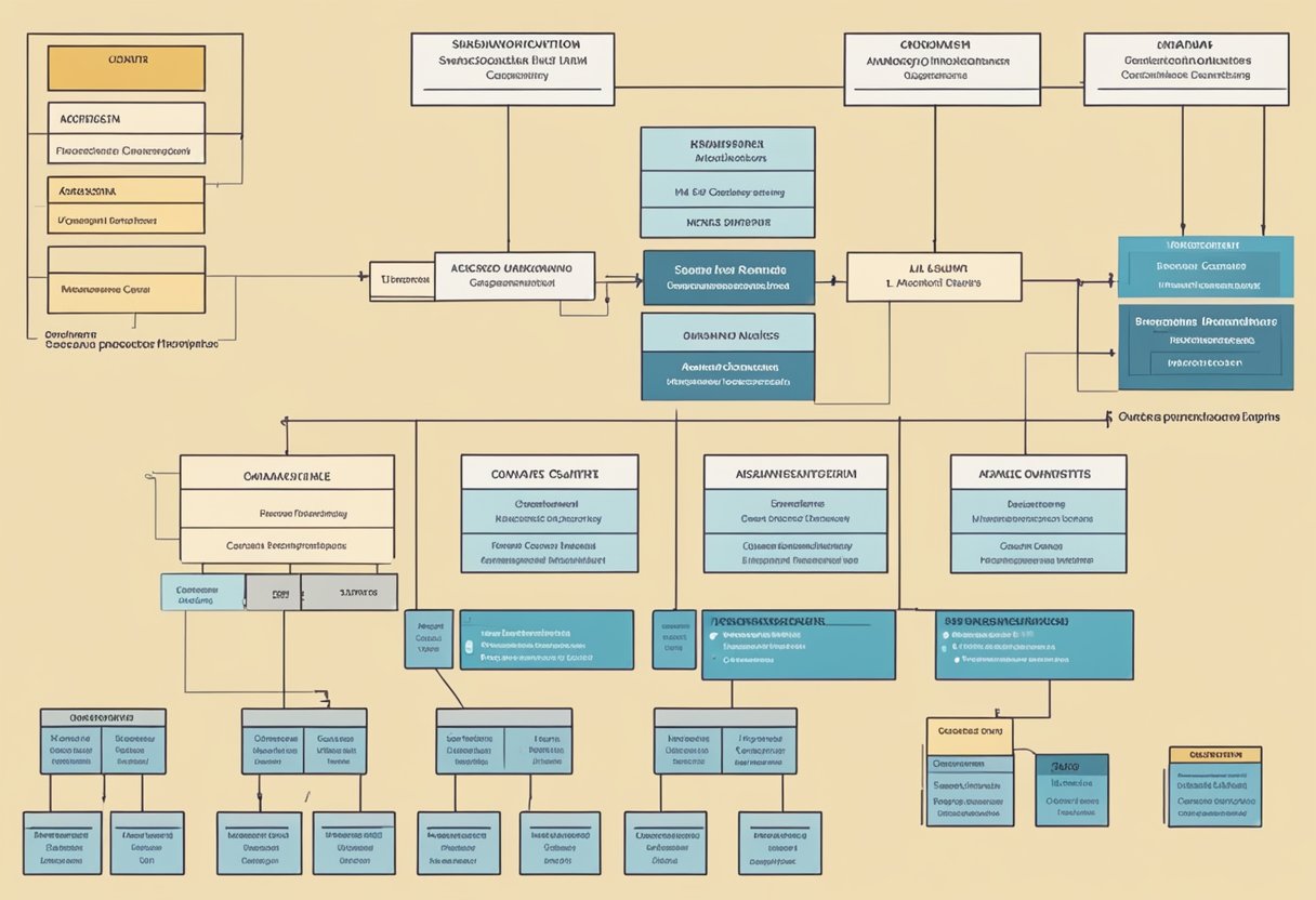 A hierarchical chart showing Singapore Land Authority's organizational structure with various departments and their respective positions