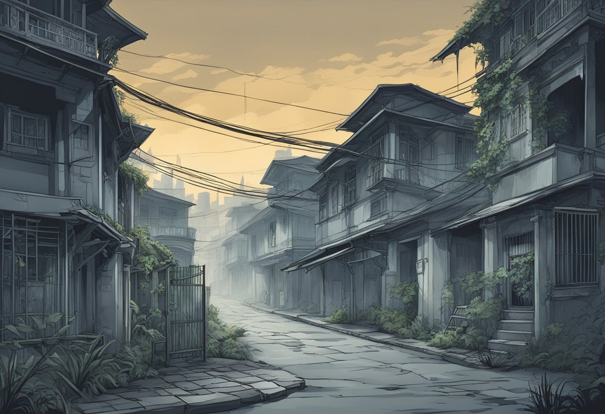 Dark alleyways, eerie abandoned buildings, and misty graveyards in Singapore. Ghostly apparitions and unexplained phenomena in the city's haunted hotspots