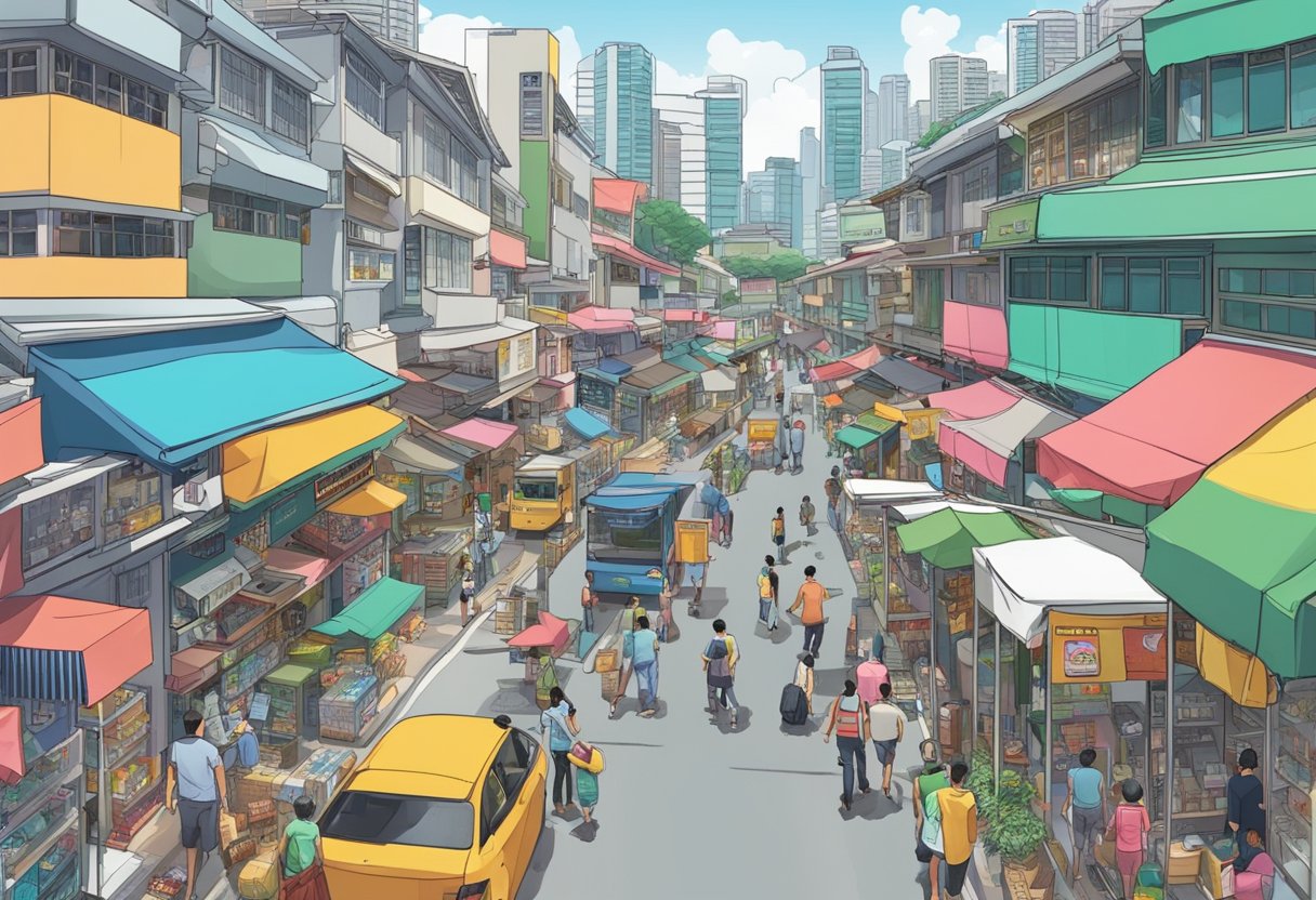The bustling streets of Singapore's Hardware Zone, filled with electronic shops and tech-savvy consumers
