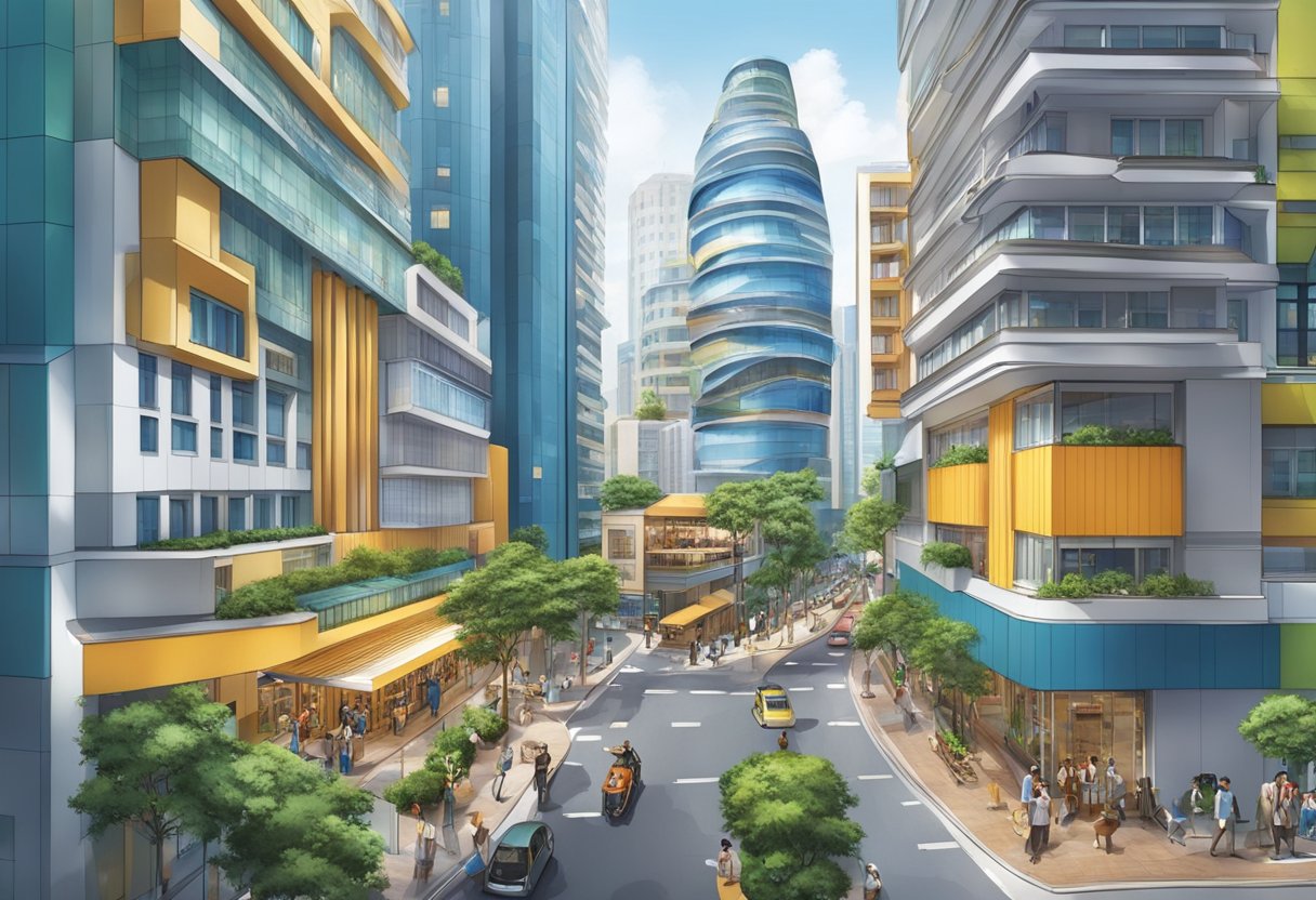 The bustling streets of Singapore surround the accessible Citadines hotel, with vibrant city life and modern architecture