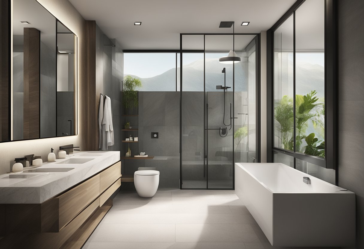 A modern bathroom with sleek fixtures and innovative designs, showcasing Kohler Singapore's range