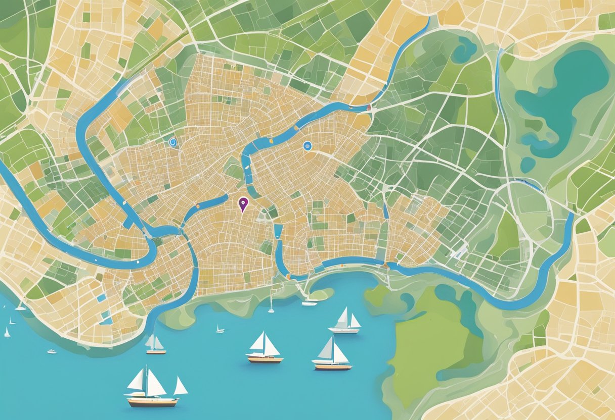 A map of Singapore and Barcelona with a question mark hovering between the two cities