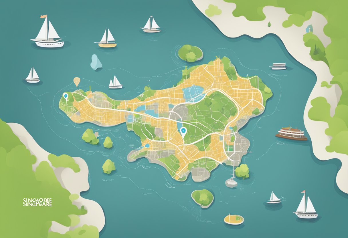 A map of Singapore and Nagoya with a question mark hovering between them