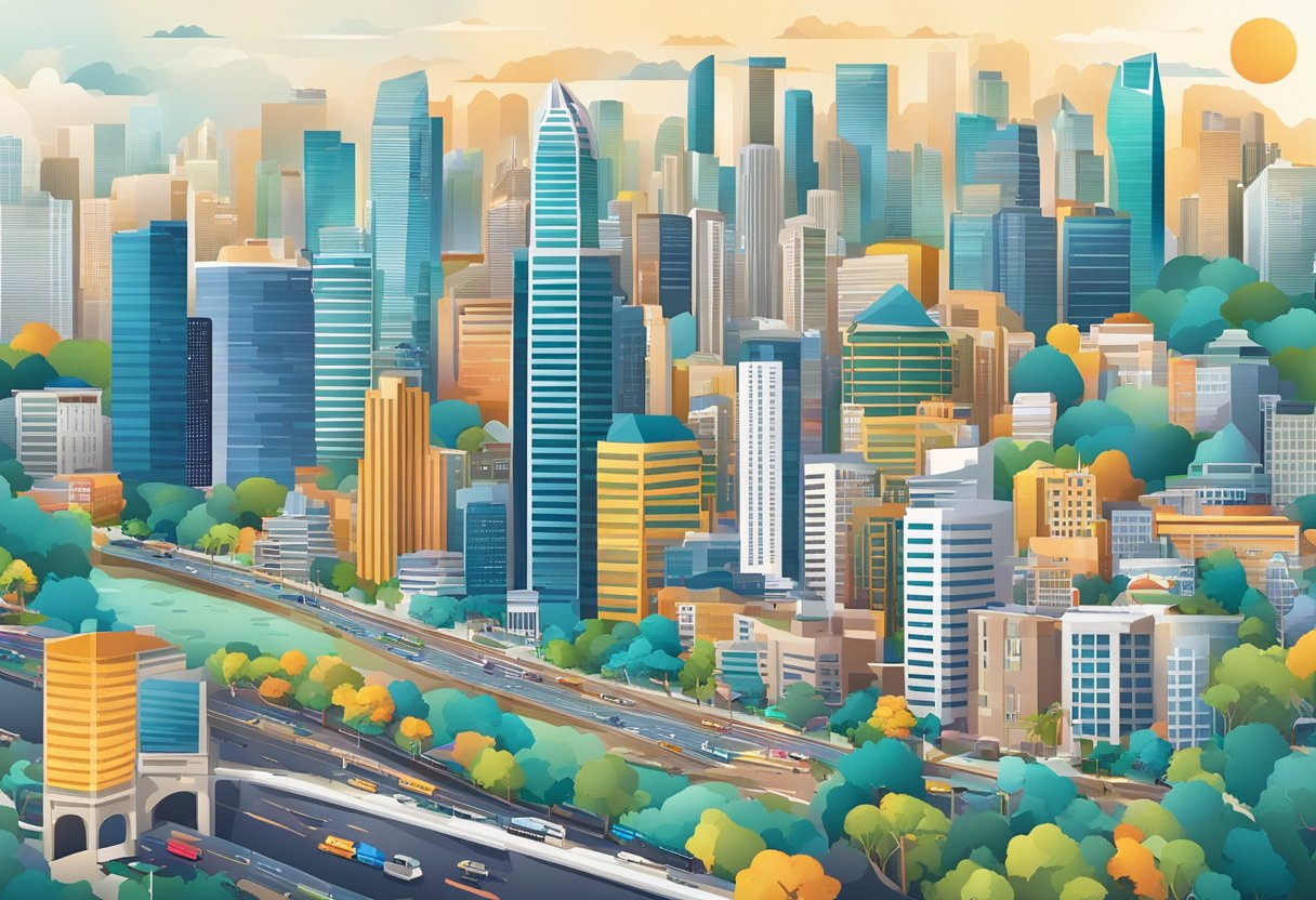 Vibrant cityscape of Atlas Singapore, with iconic skyline and bustling streets