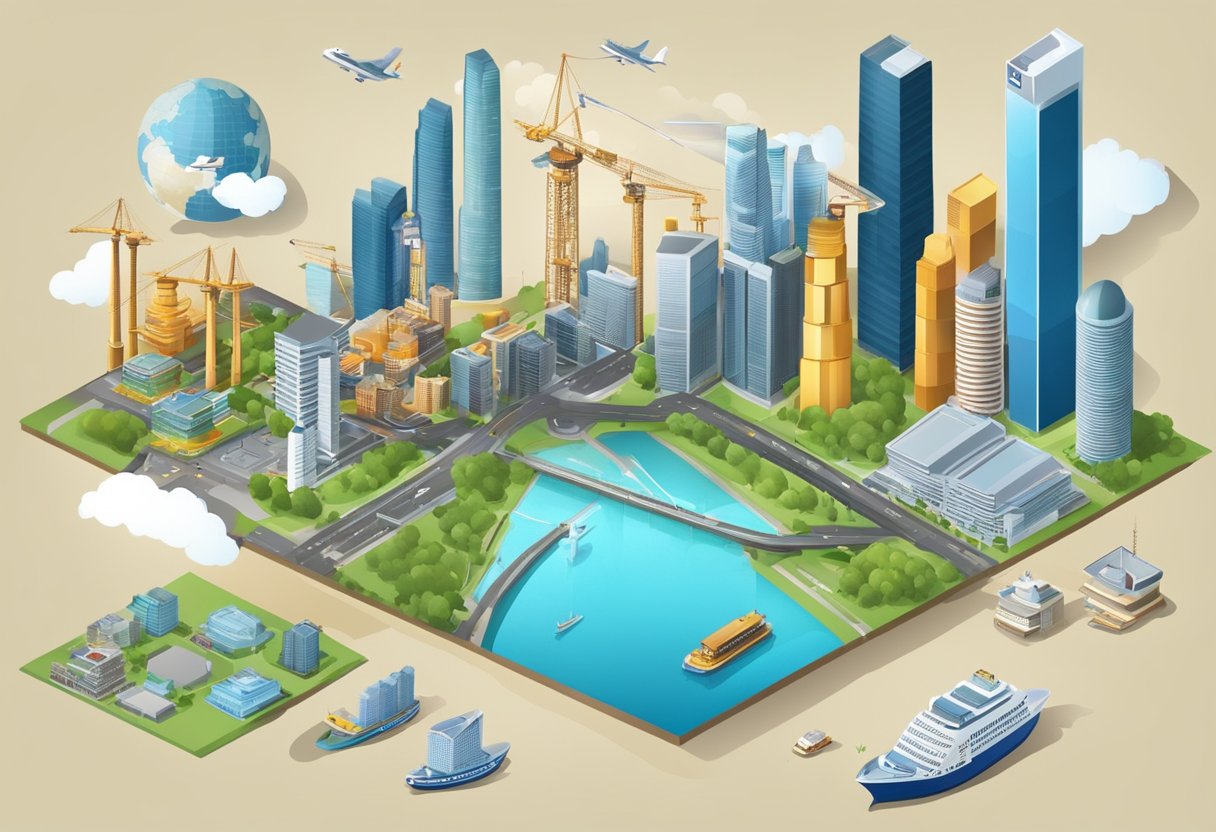 Various sectors, including finance, manufacturing, and tourism, contribute to Singapore's GDP