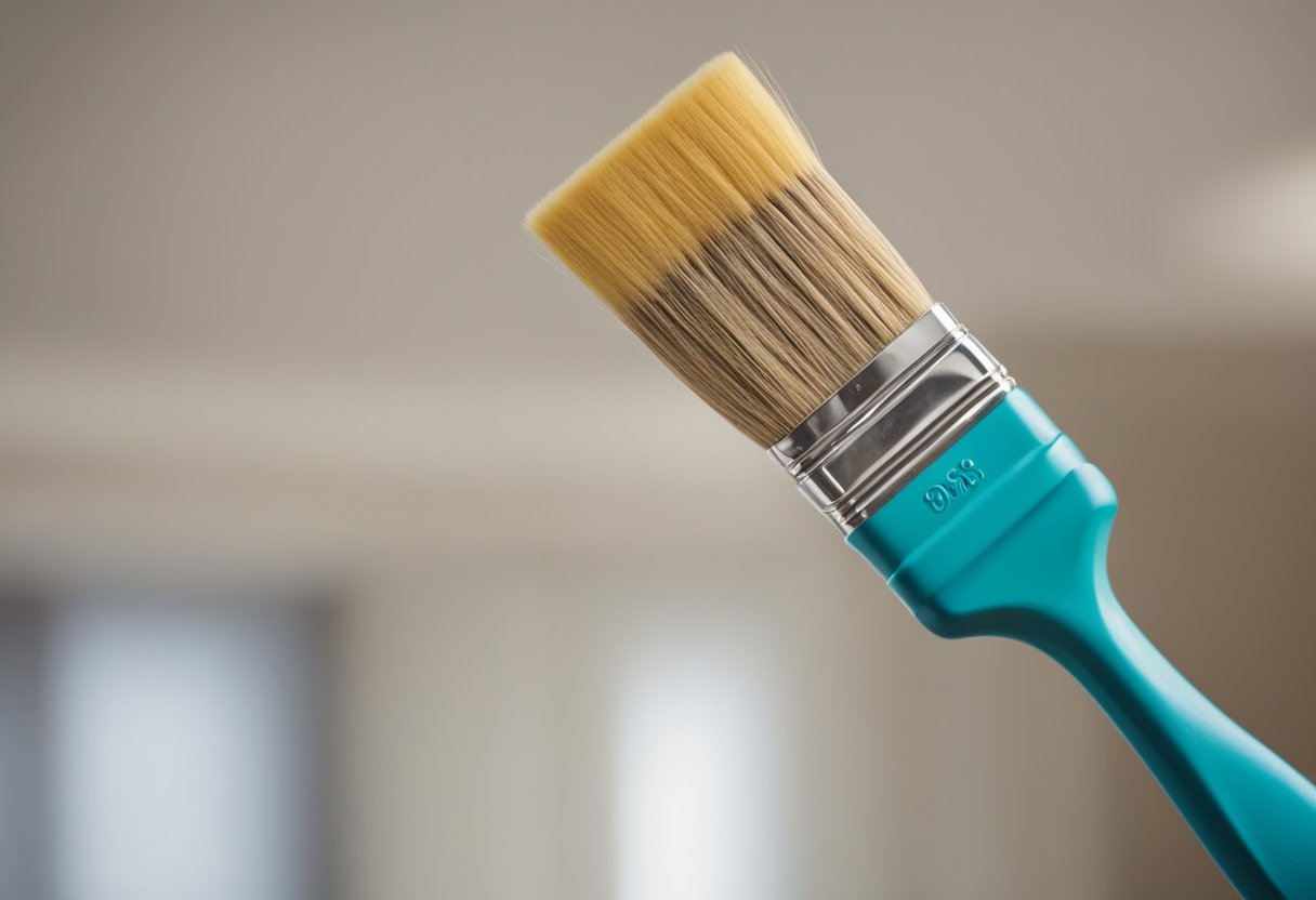 A paintbrush smoothly glides over the trim, leaving a fresh coat of paint. A roller effortlessly covers the ceiling with a uniform layer