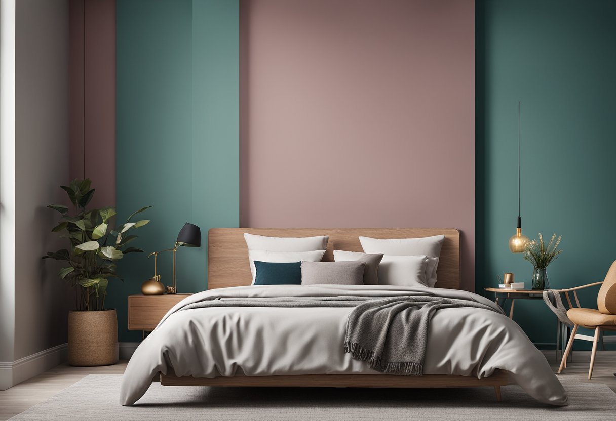 A room with one wall painted in a bold color or textured finish, surrounded by neutral walls and furnishings. The accent wall draws attention and adds visual interest to the space