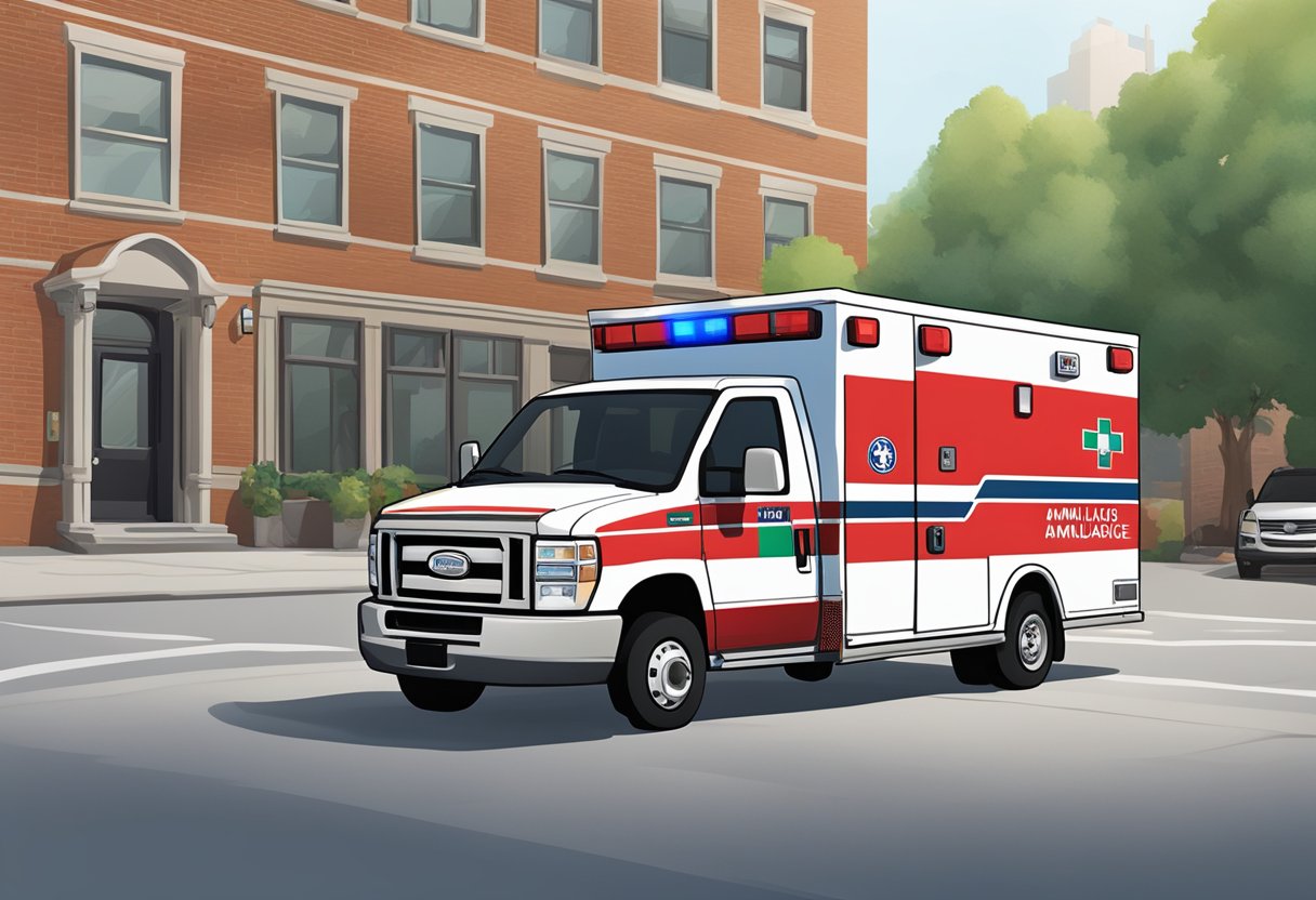 A Unimed ambulance parked with a phone number displayed prominently on the side