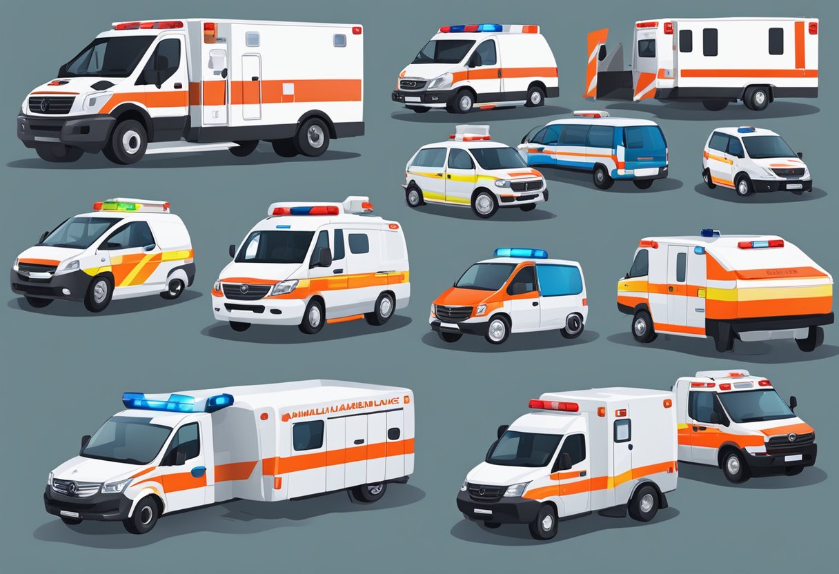 Various ambulance types and support offered by SAMU