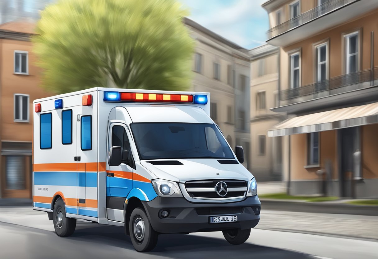 An ambulance from the SAMU (Mobile Emergency Medical Service) responding to a special cases call