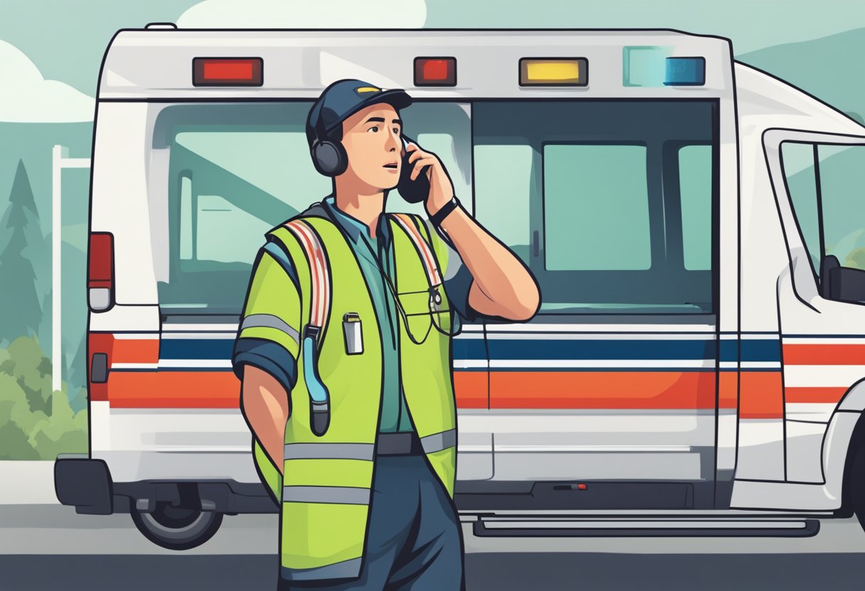 A person calling for a Unimed ambulance in a specific case, with a phone in hand and a sense of urgency