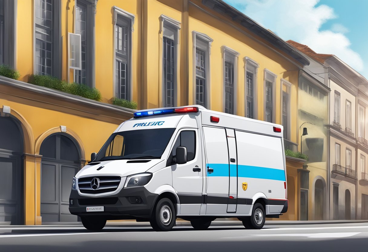 A private ambulance in Franca, SP is chosen over others, standing out with its distinctive markings and modern equipment