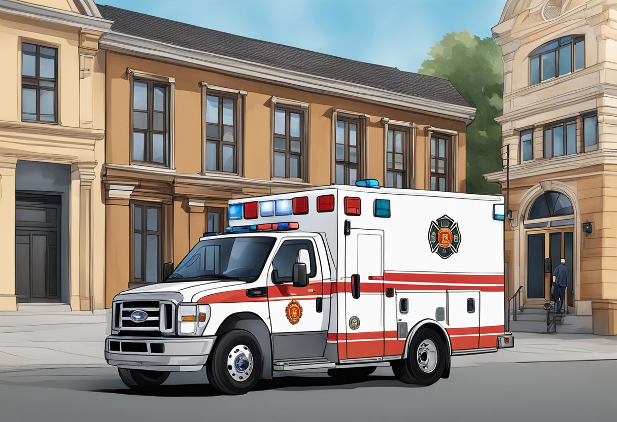 A fire department ambulance providing social impact coverage