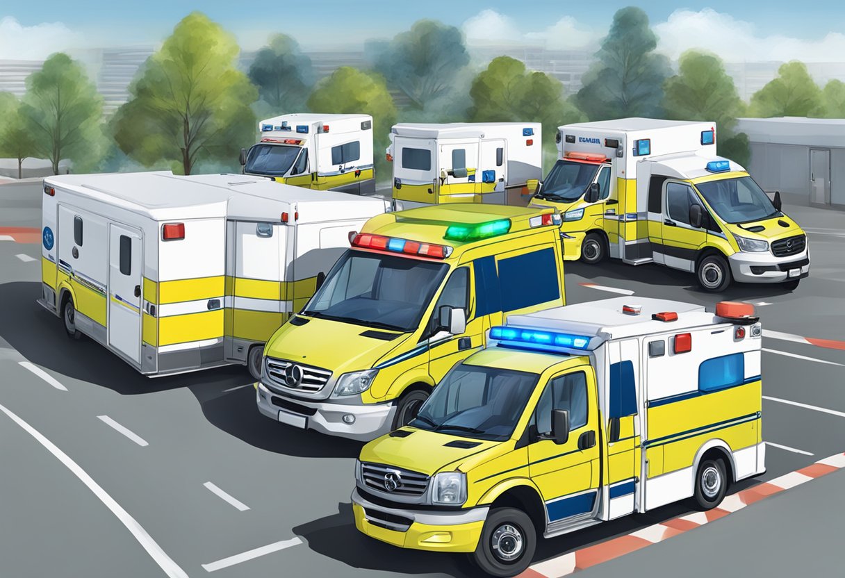 A fleet of SAMU ambulances integrating with other emergency services