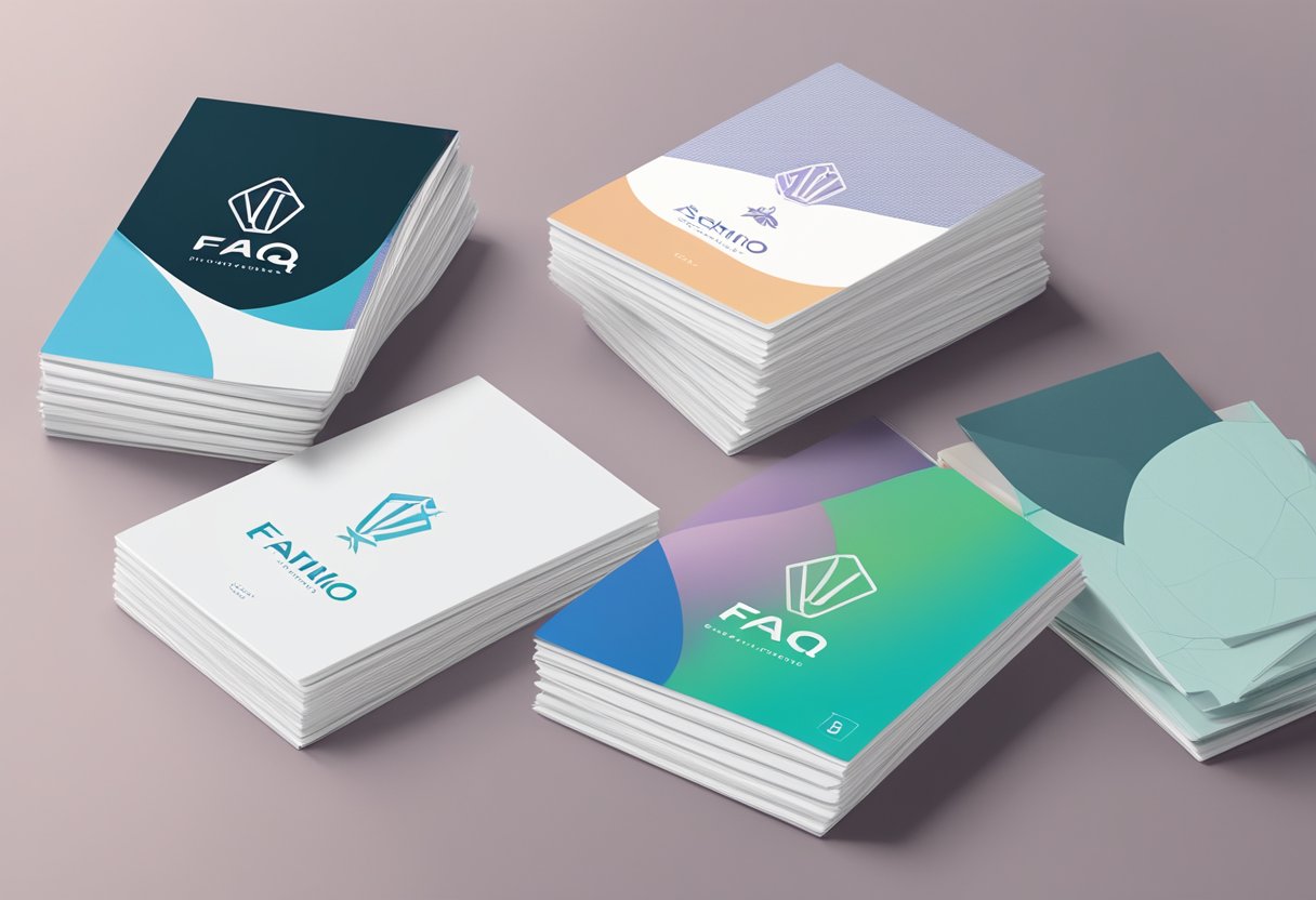 A stack of FAQ pamphlets on a sleek, modern table with the Ashino Singapore logo prominently displayed