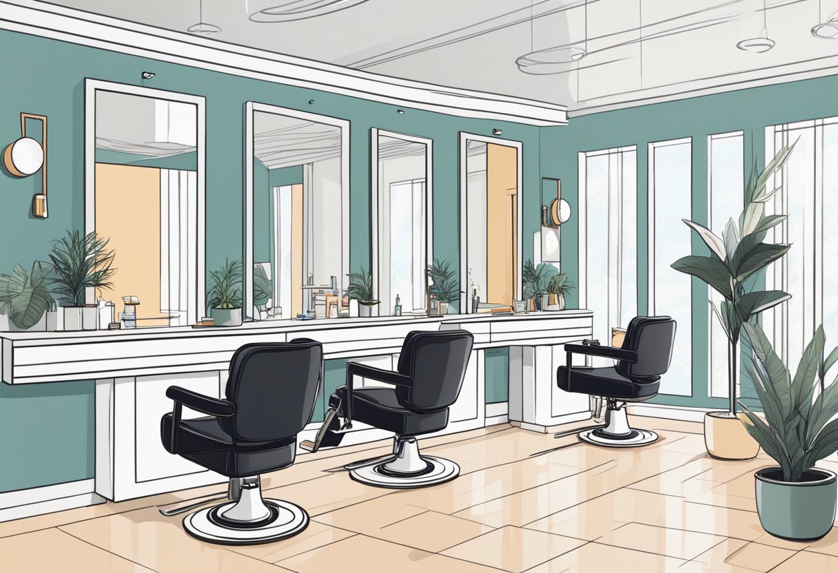 A bright, modern salon with sleek, minimalist decor. A skilled technician meticulously threads a client's brows, creating clean, defined arches