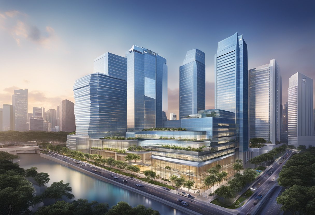 The Capgemini Singapore office building stands tall amidst a bustling city skyline, with sleek and modern architecture