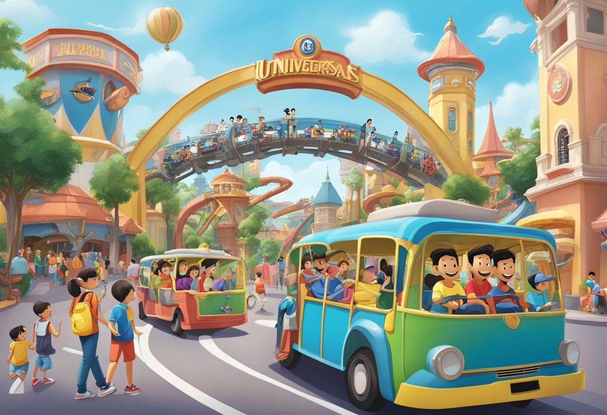 Families enjoying rides, characters, and attractions at Universal Studios Singapore with their annual passes