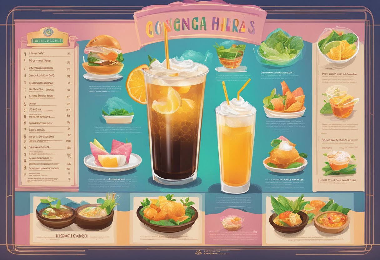 A colorful menu board featuring Gongcha Singapore's highlights, with vibrant drink illustrations and enticing descriptions