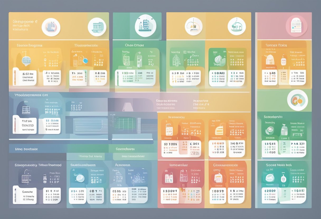 Different vaccines displayed with effectiveness data. Calendar showing when to take booster shot in Singapore