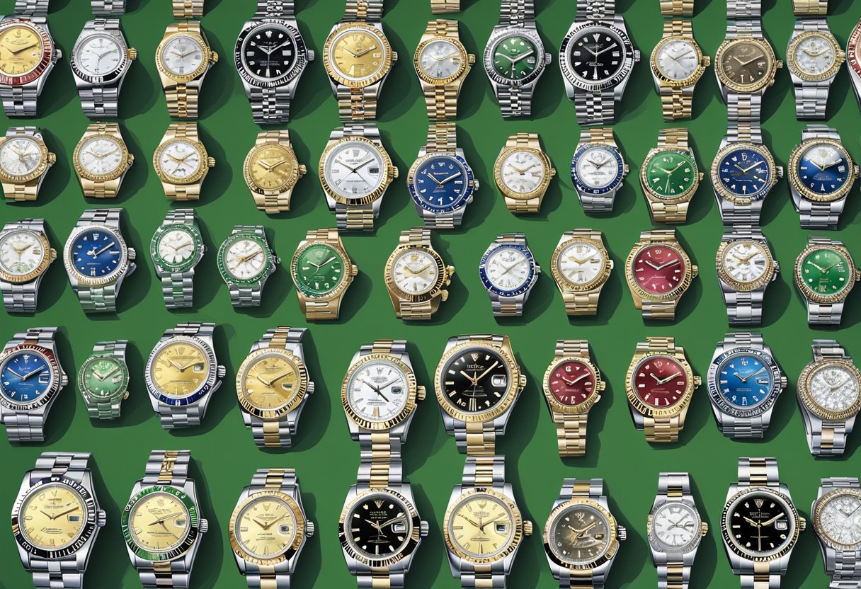 A display of popular second-hand Rolex models in a Singapore store