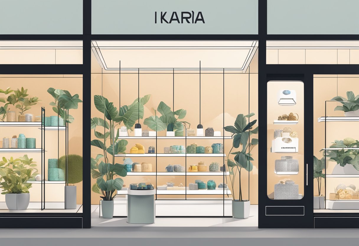 A display of Klarra Collections and Offerings in a sleek, modern Singapore storefront