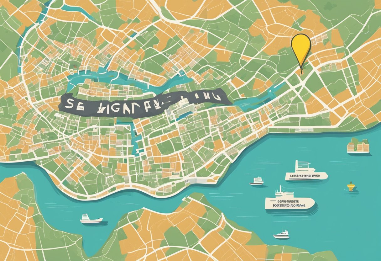 A map of Singapore and Kunming with a speech bubble containing the words "Frequently Asked Questions" hovering over them