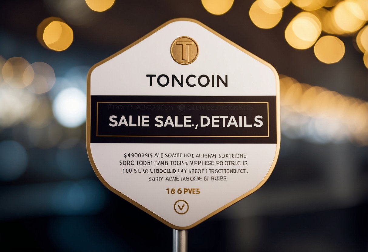 A banner displaying "Toncoin Token Sale Details" with relevant information and graphics