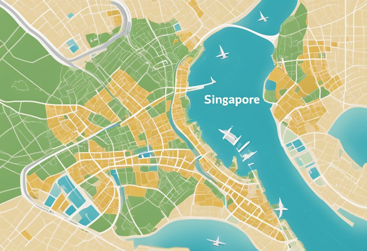 A map of Singapore and Harbin with a question mark hovering between the two cities