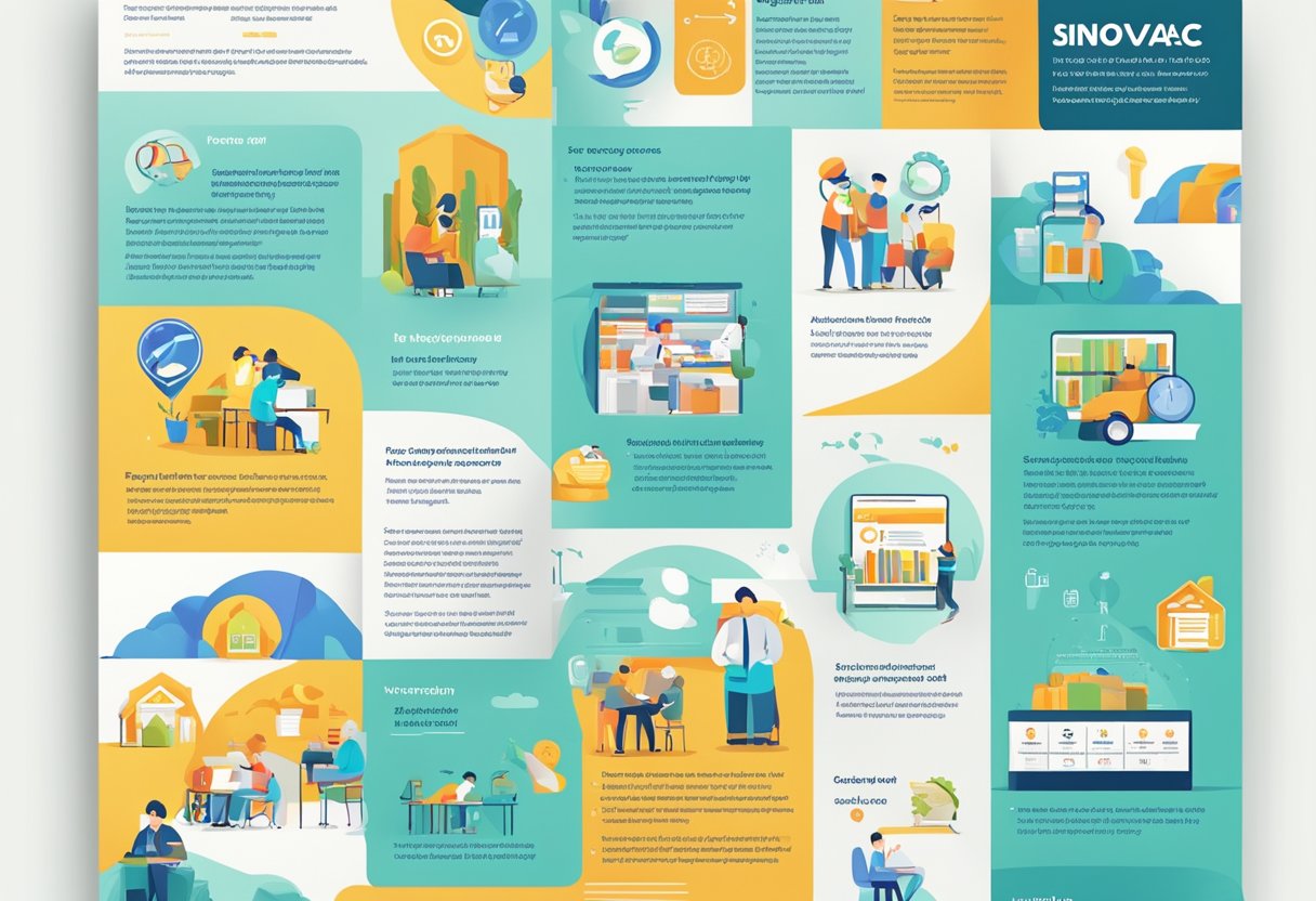 A colorful poster displaying "Frequently Asked Questions sinovac booster singapore" with a clear and easy-to-read font, surrounded by relevant icons and graphics